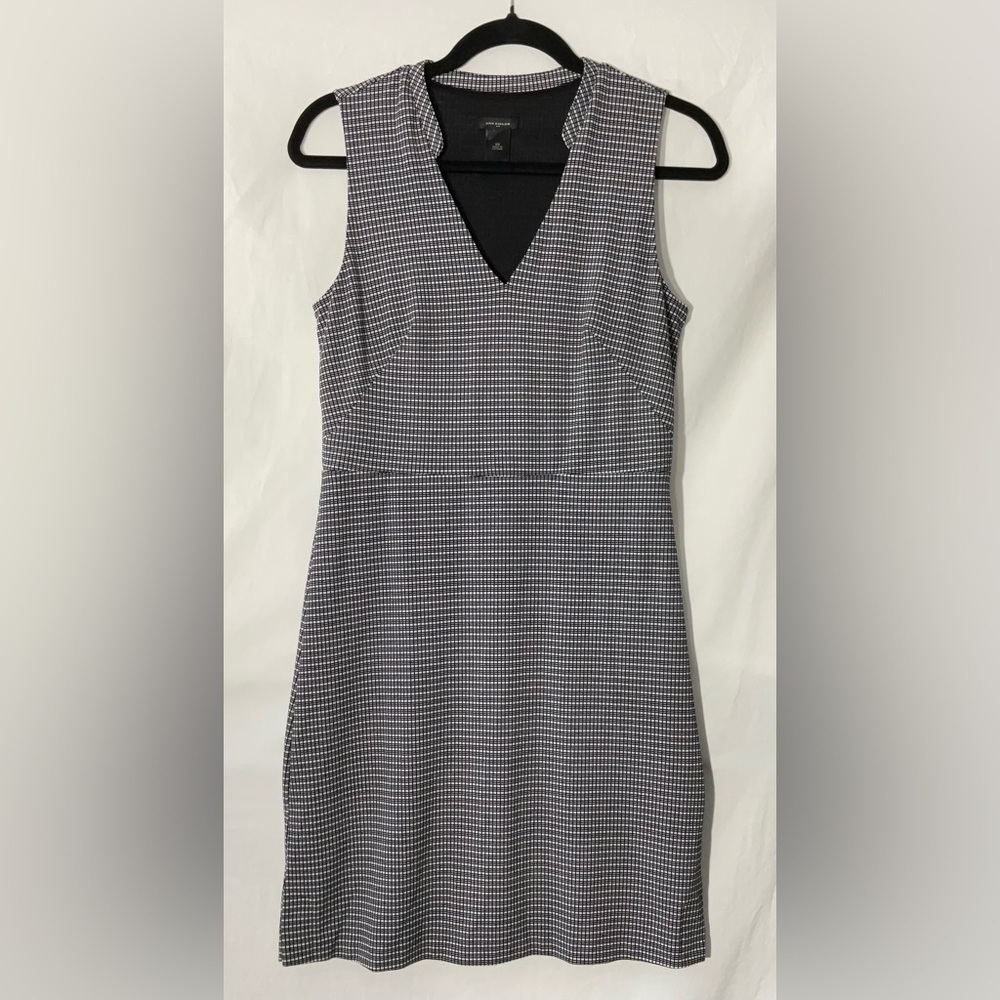 Ann Taylor Black and White Sheath Midi Dress